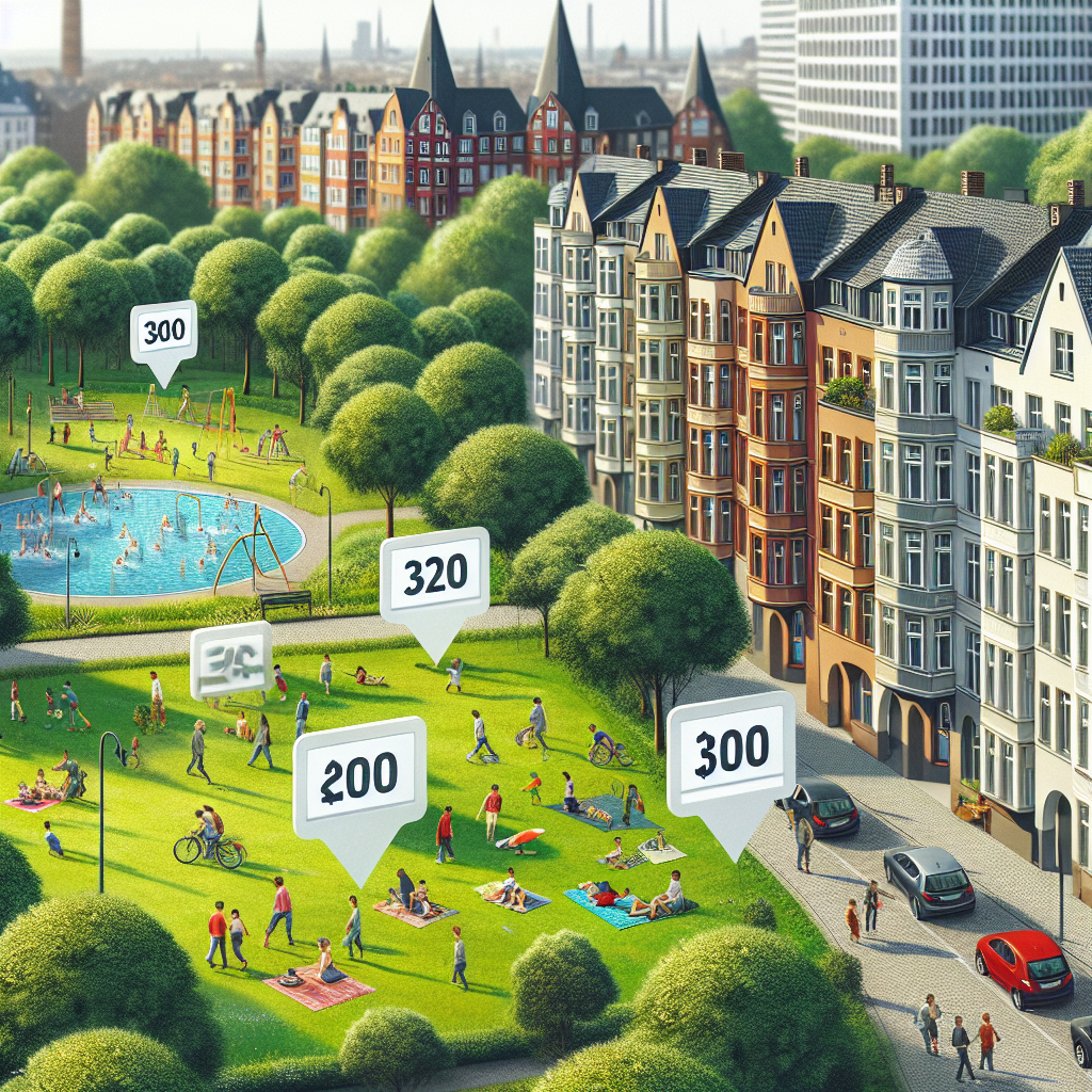Einfluss von Parks auf Mietpreise in Düsseldorf Unterrath.